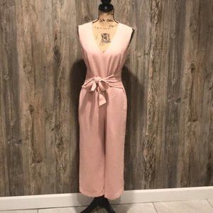 Tahari Jumpsuit V Neck Blush Size 4